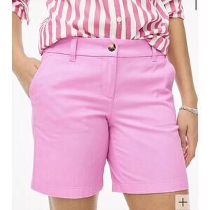 J. Crew NWT Bold Pink 7" Classic Cotton Flat Front Chino Mom Shorts